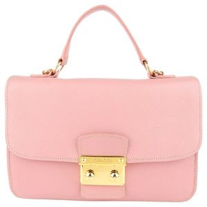Miu Miu Logo Detailed Crossbody Pink Bag